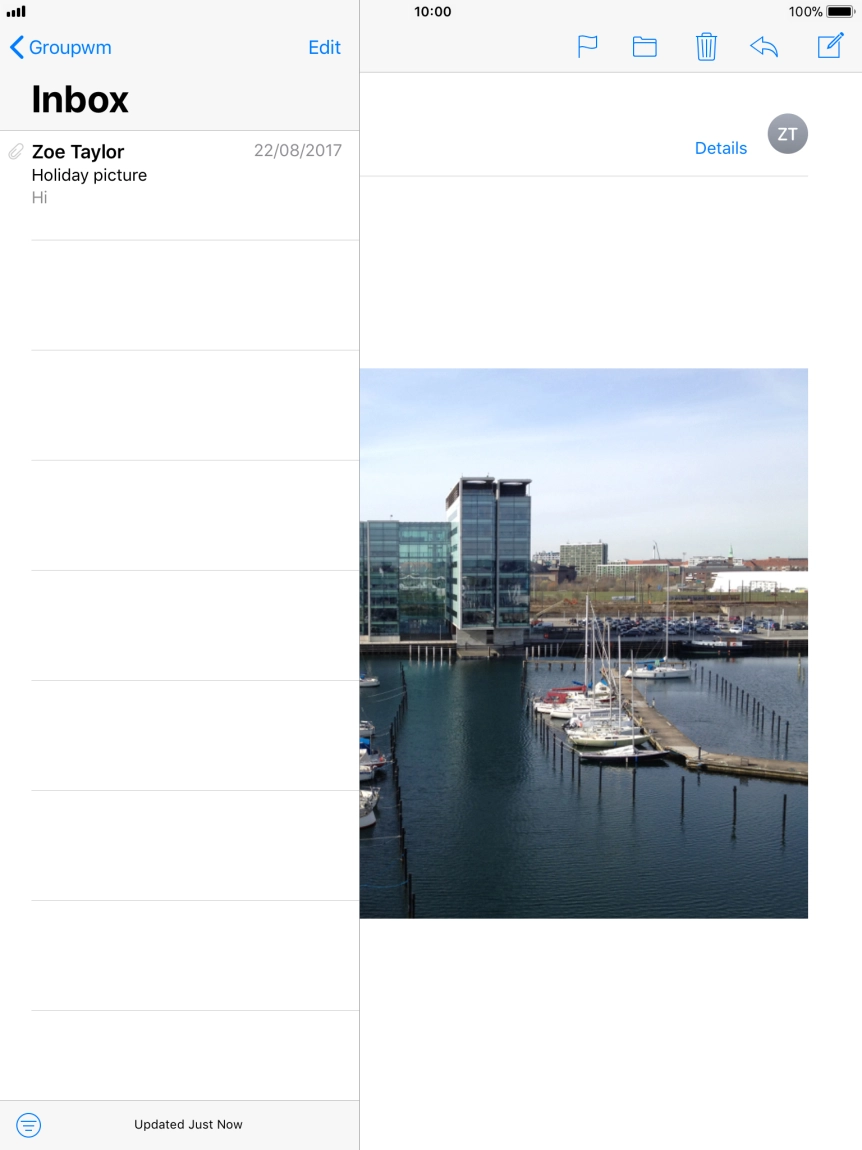 Press the new email icon.
