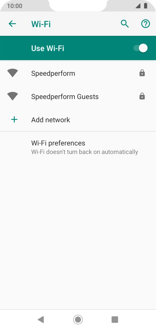 Press the required Wi-Fi network.
