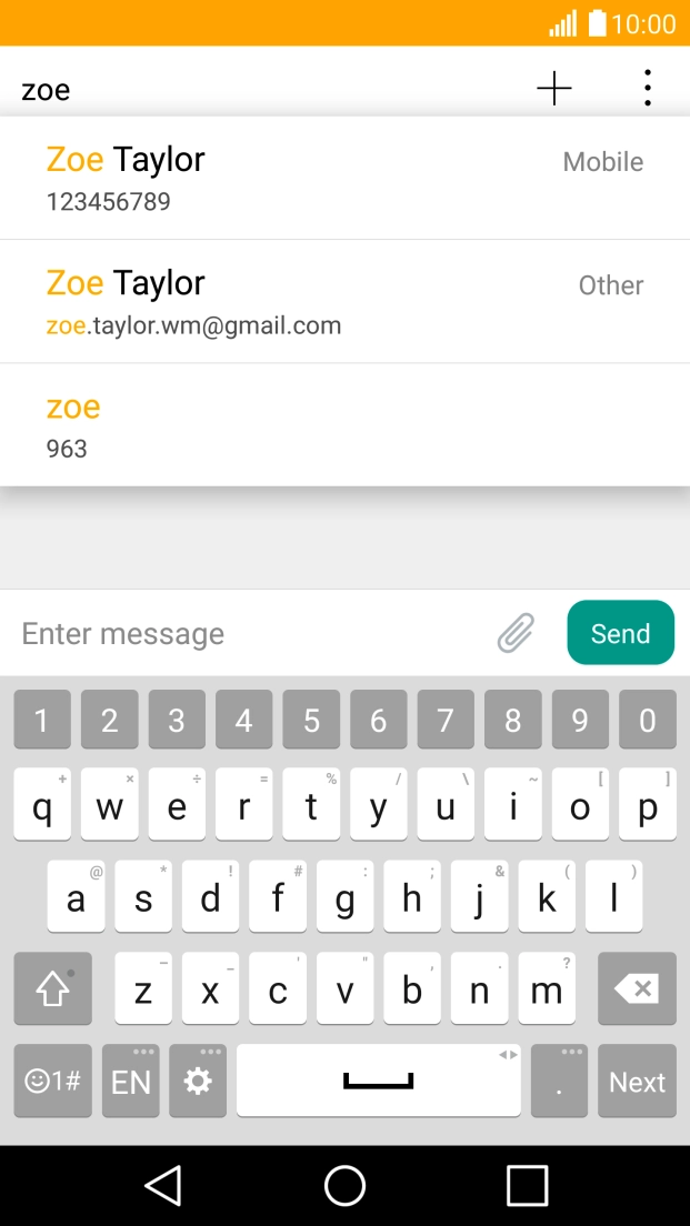 Press the required contact.