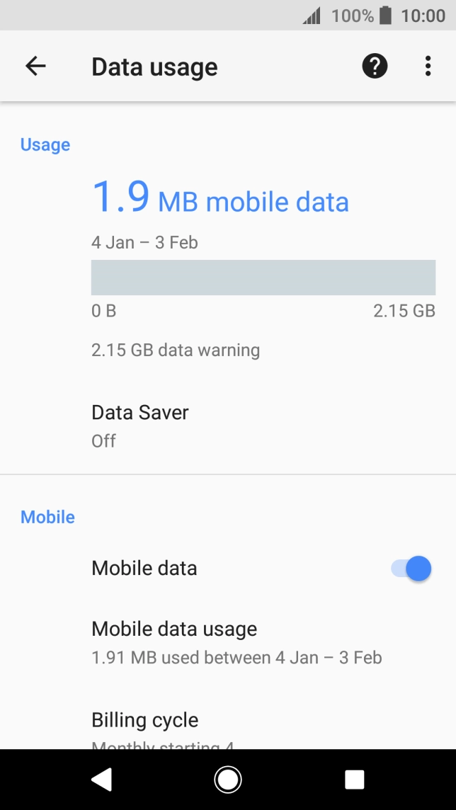 The total data usage is displayed.