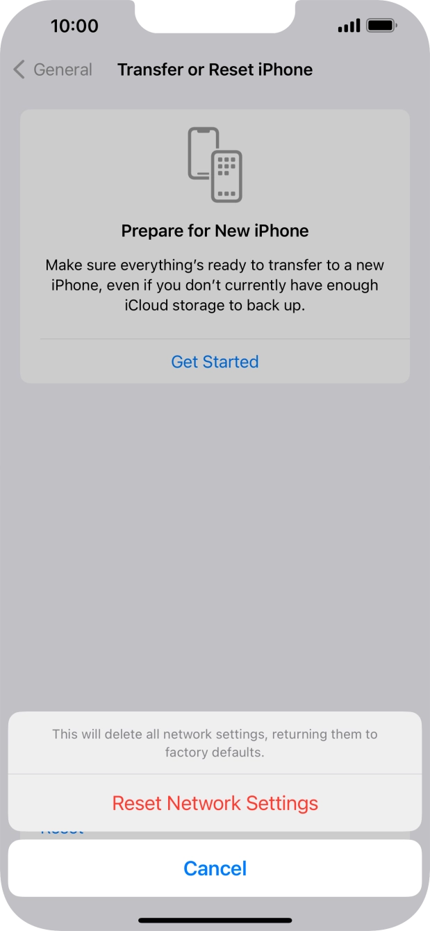 Press Reset Network Settings.