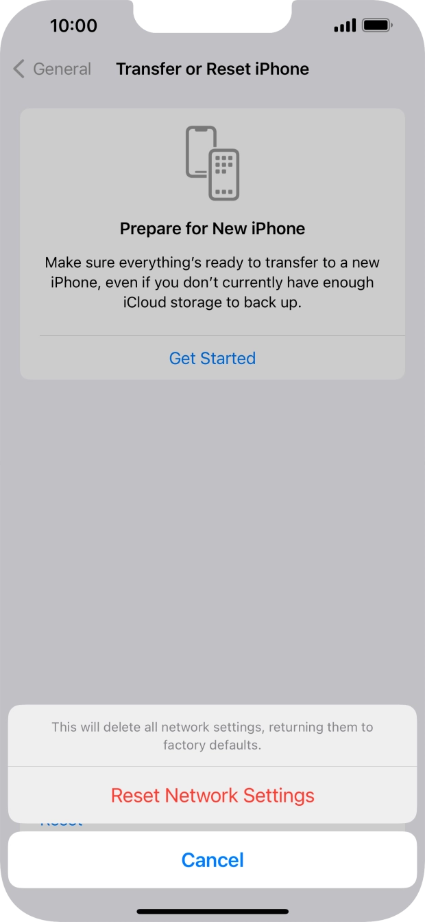 Press Reset Network Settings.