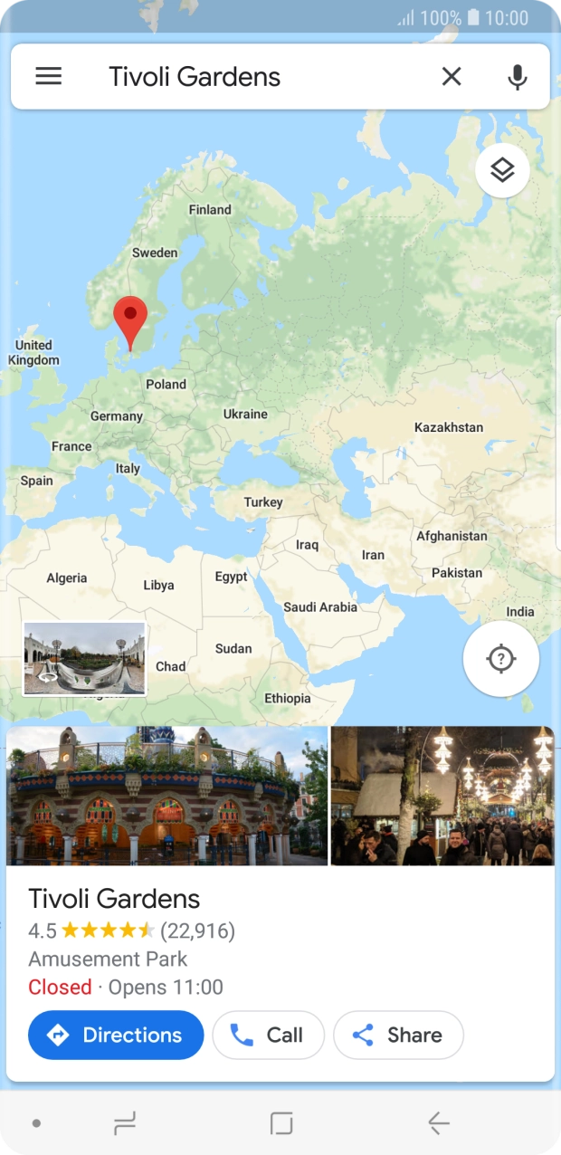 Press the destination at the bottom of the screen.