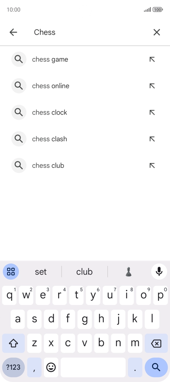 Key in the name or subject of the required app and press the search icon.