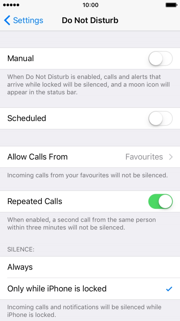 Press the indicator next to 