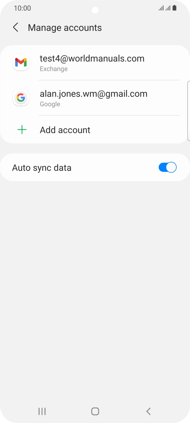 Press the required email account.