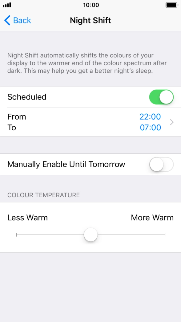 Press the indicator next to 