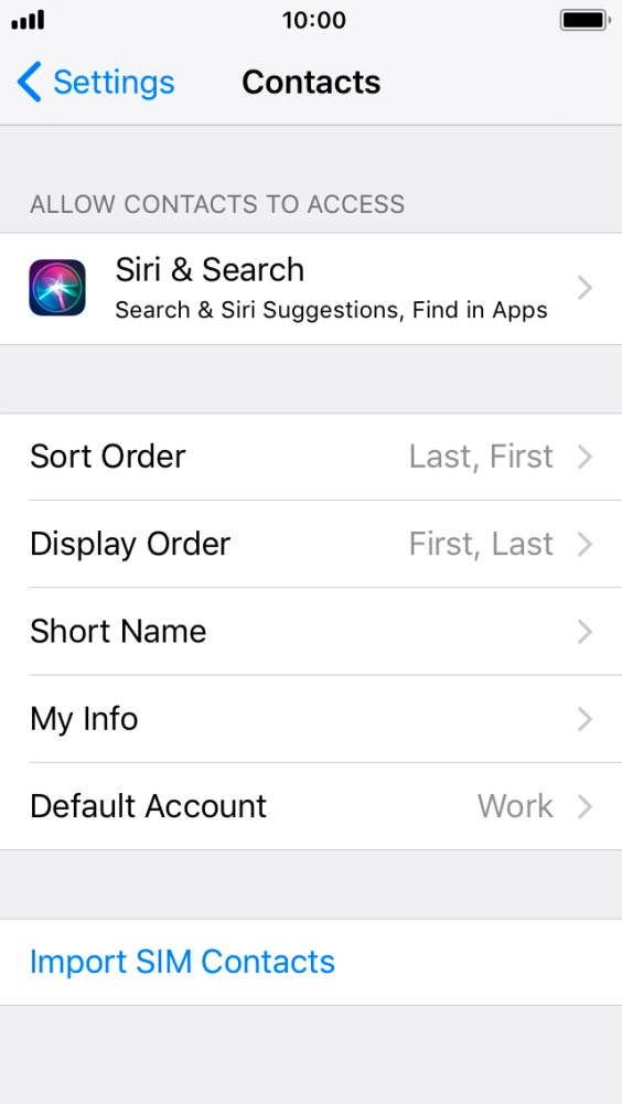Press Import SIM Contacts.