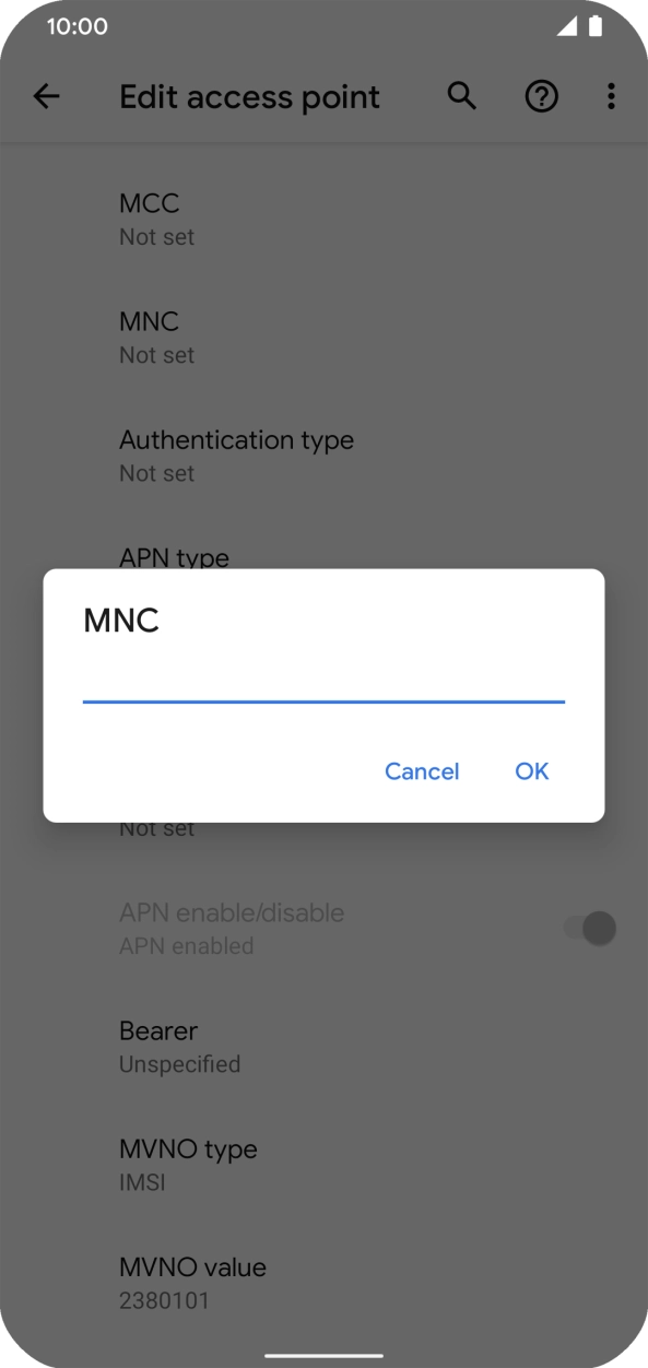 Key in 01 and press OK.