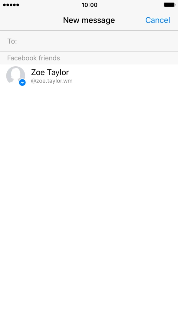 Press the search field and key in the first letters of the recipient's name.