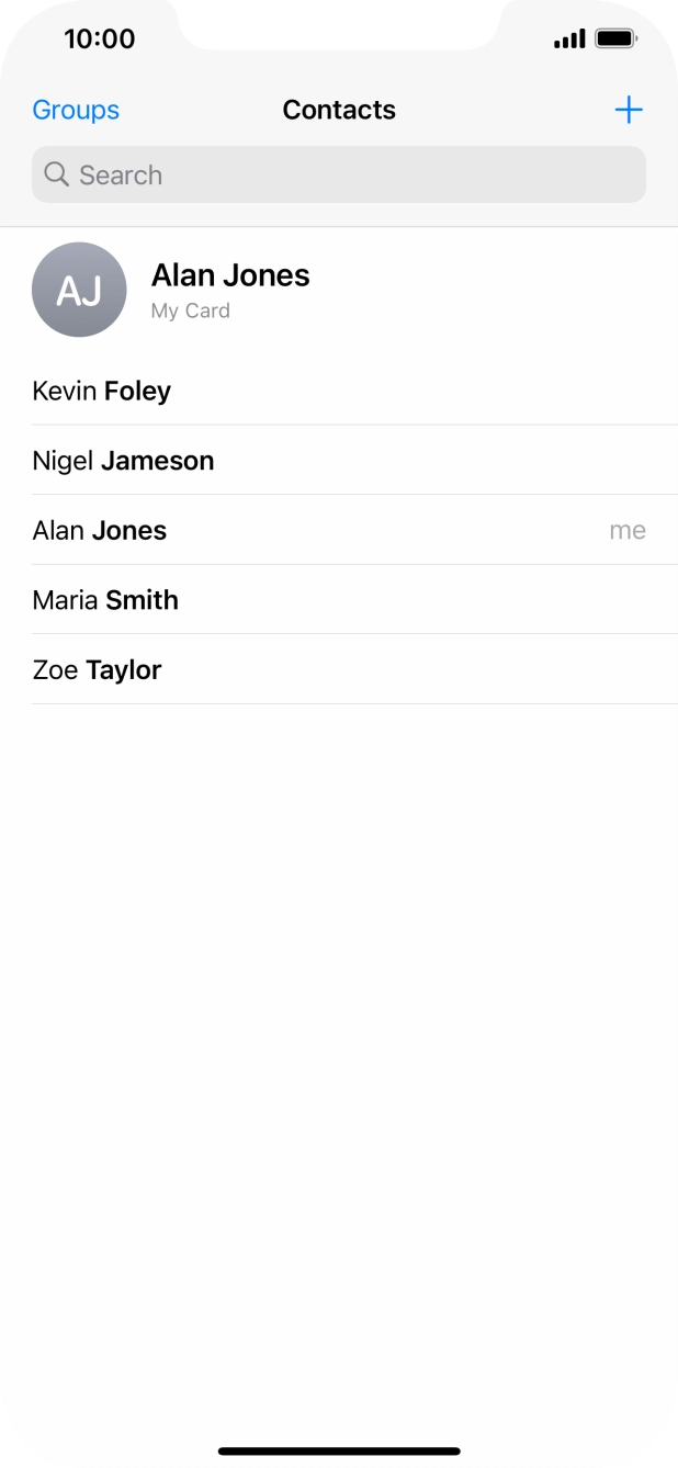 Press the required contact.
