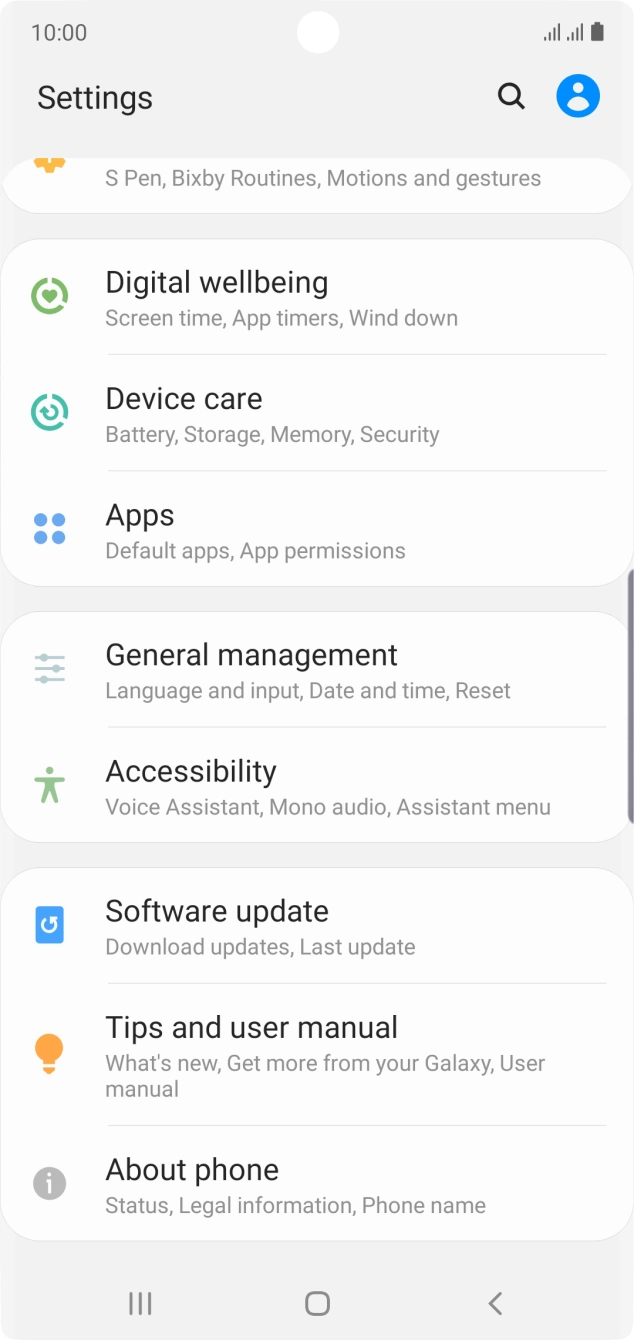 Press Software update. Press Software update.