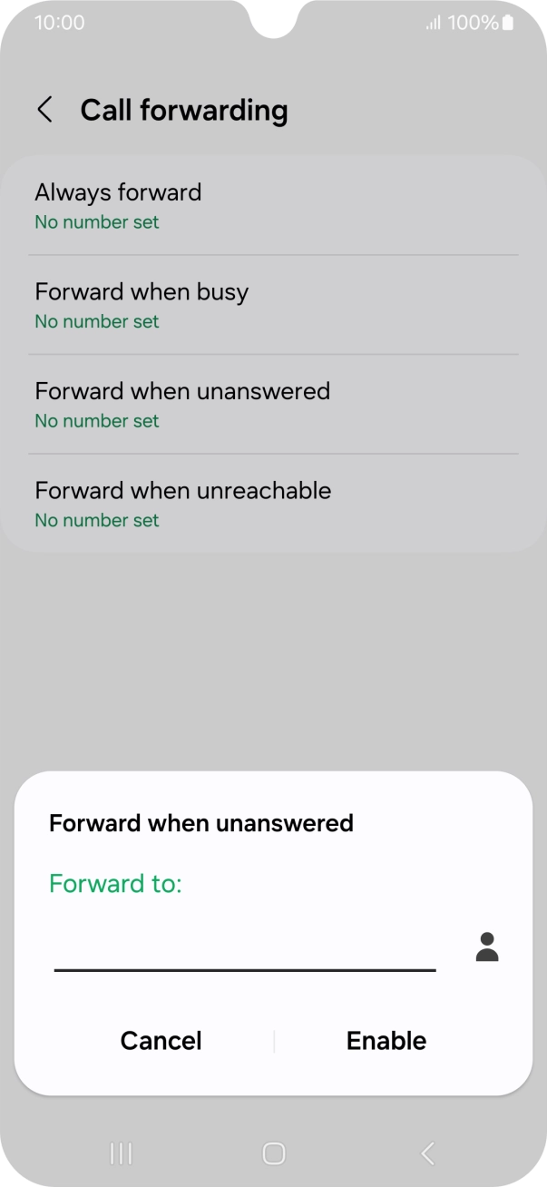 Key in +61101 and press Enable.