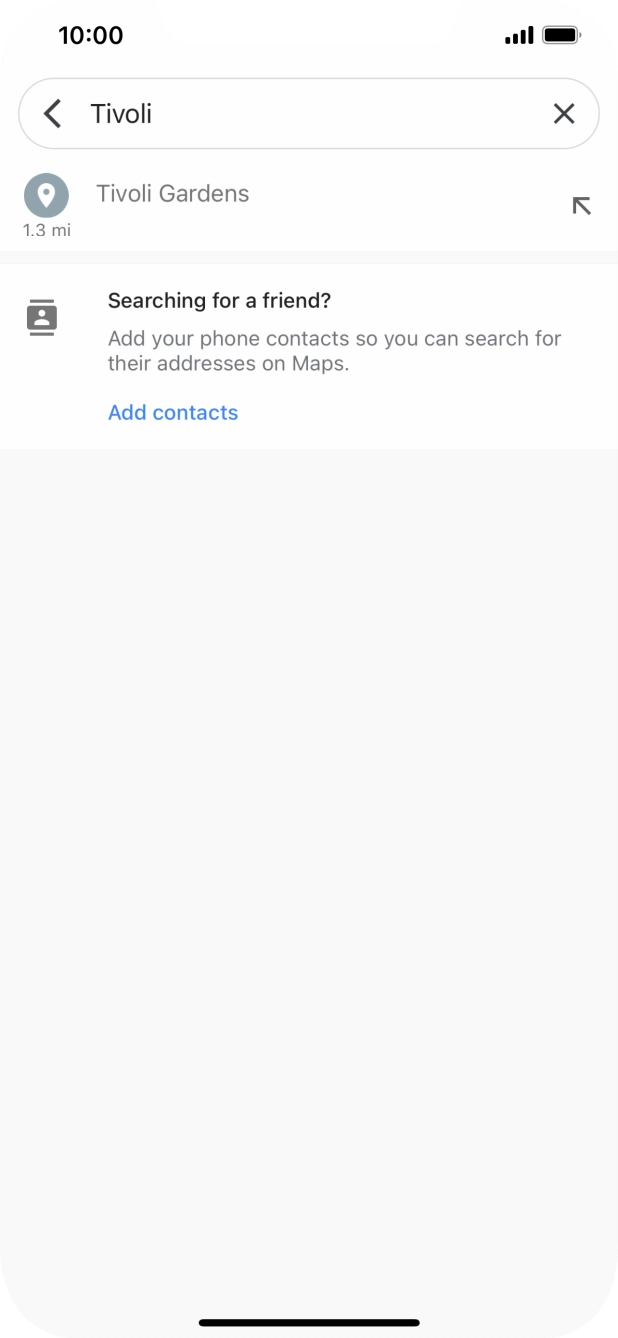 Press the required destination. Press the required destination.