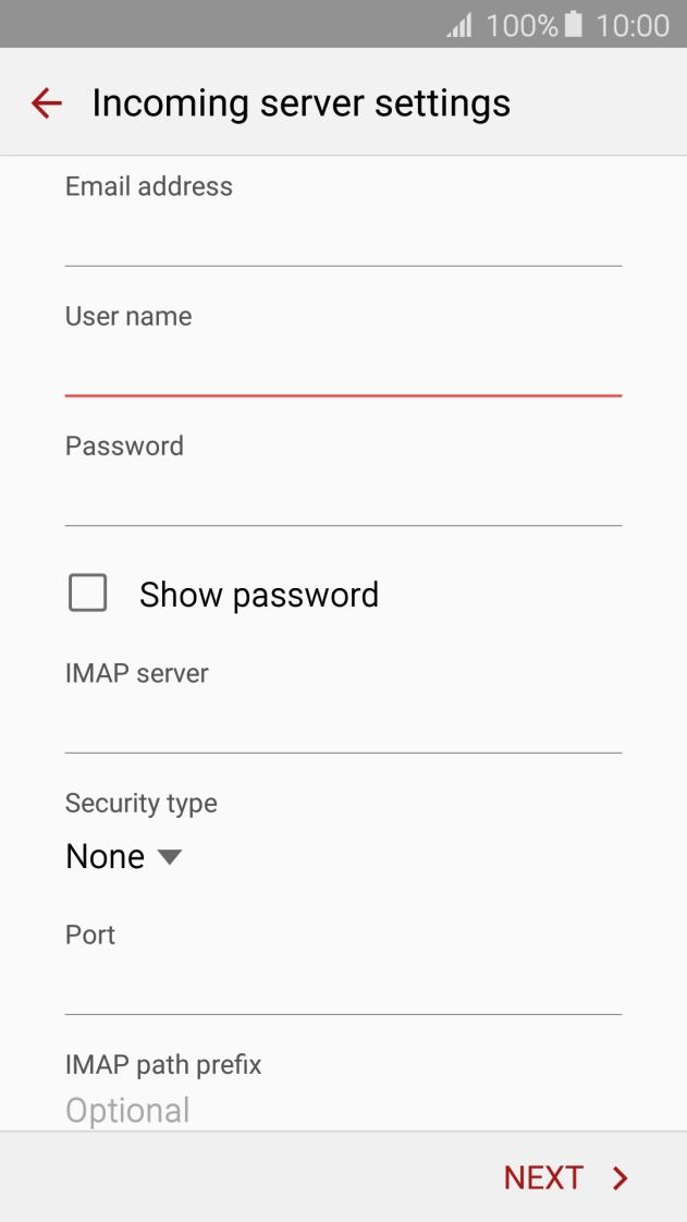 Press the field below 