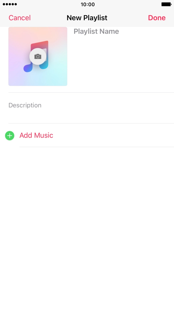 Press the text input field and key in a name for the playlist.