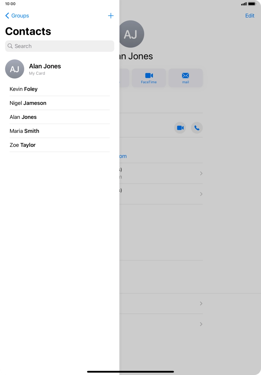 Press the new contact icon.
