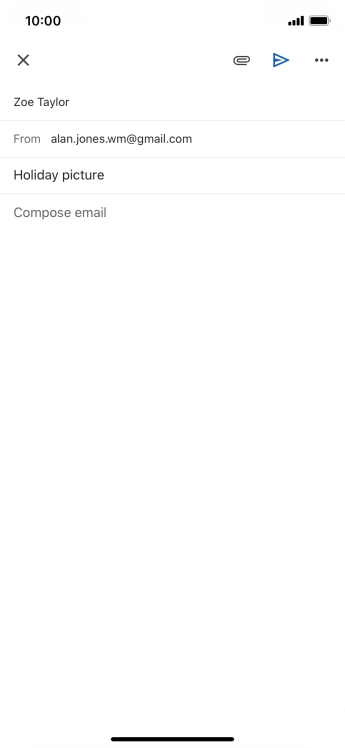 Press the text input field and write the required text.