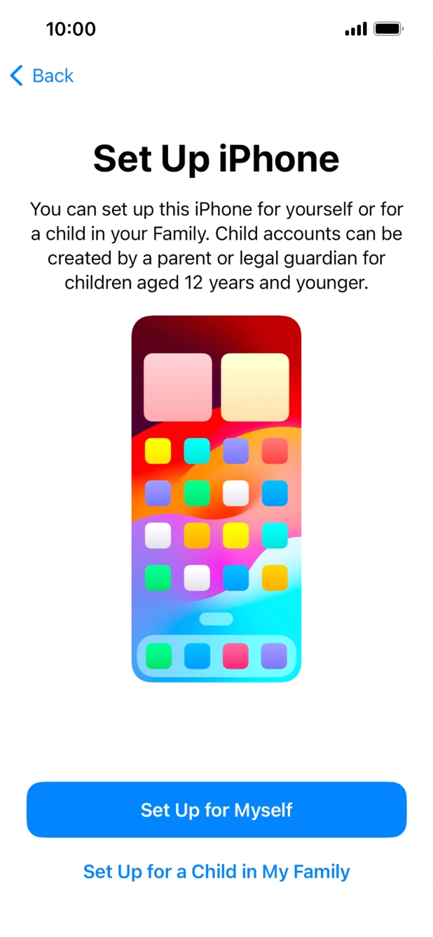 Press Set Up for Myself.