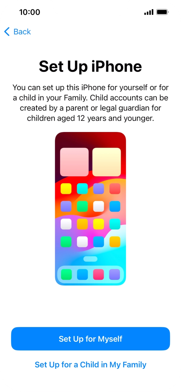 Press Set Up for Myself.