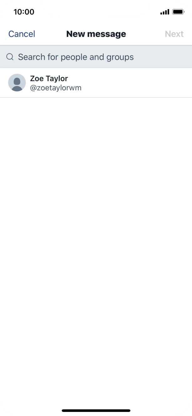 Press the search field and key in the first letters of the recipient's name.