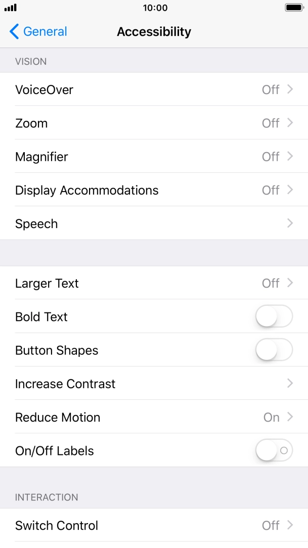 Press Display Accommodations.