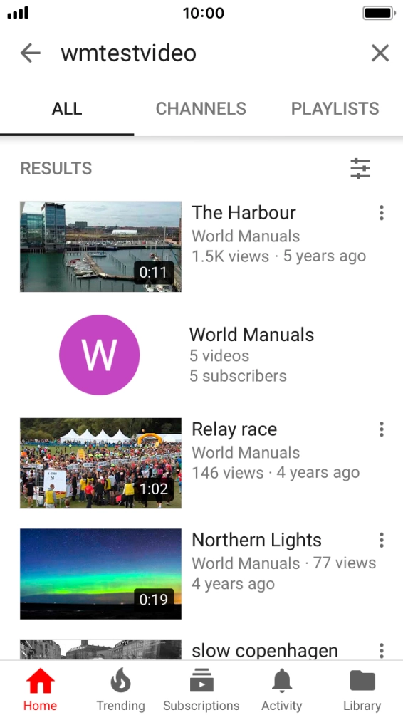 Press the required video clip.