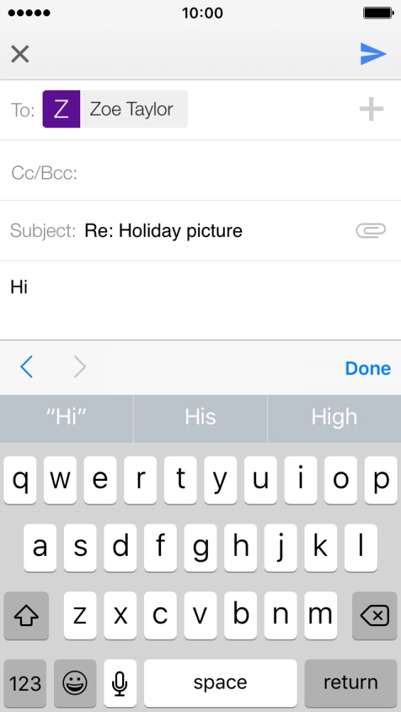 Press the send icon. Press the send icon.