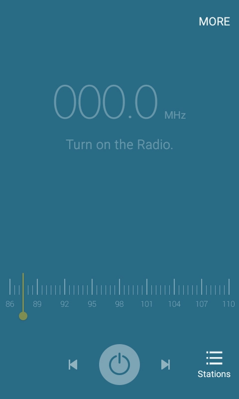 Press the power on icon and wait while the radio searches for channels.