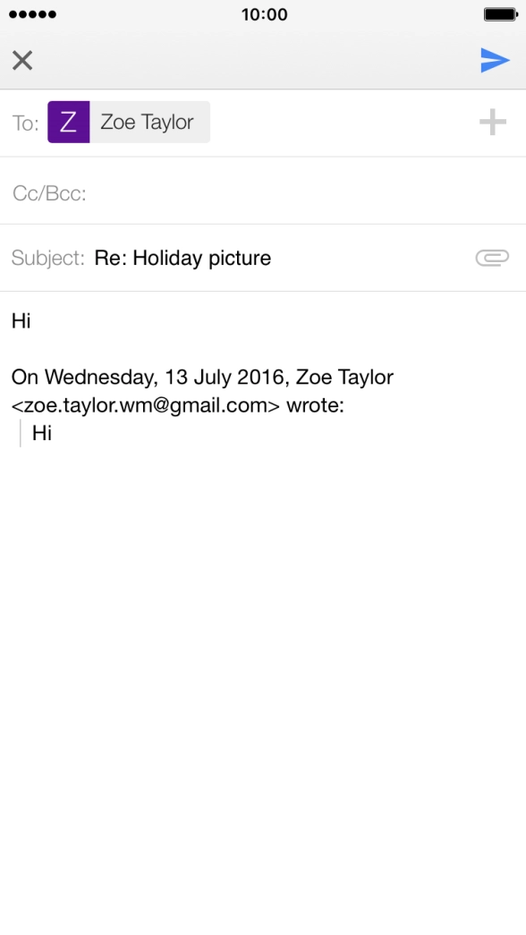Press the send icon. Press the send icon.