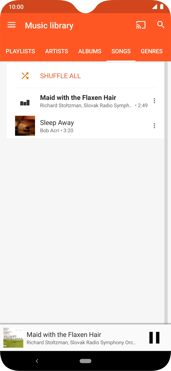 Press the song title at the bottom of the screen.