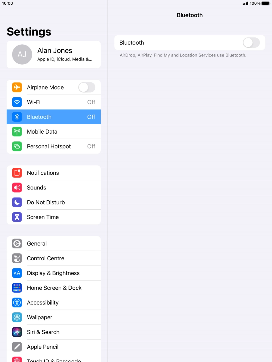 Press the indicator next to 