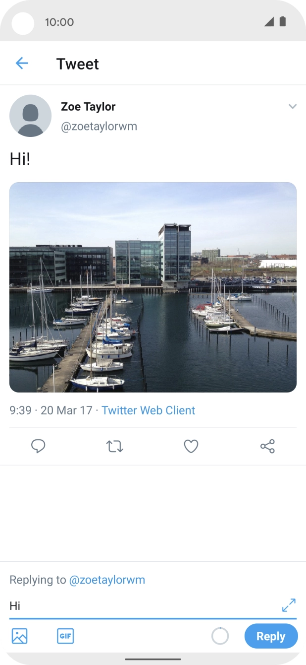 Write the required reply and press Reply.