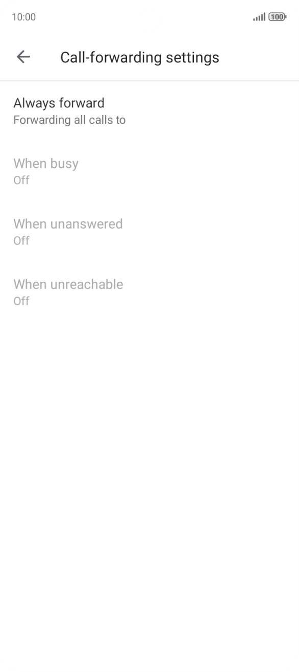 Press the required divert type.