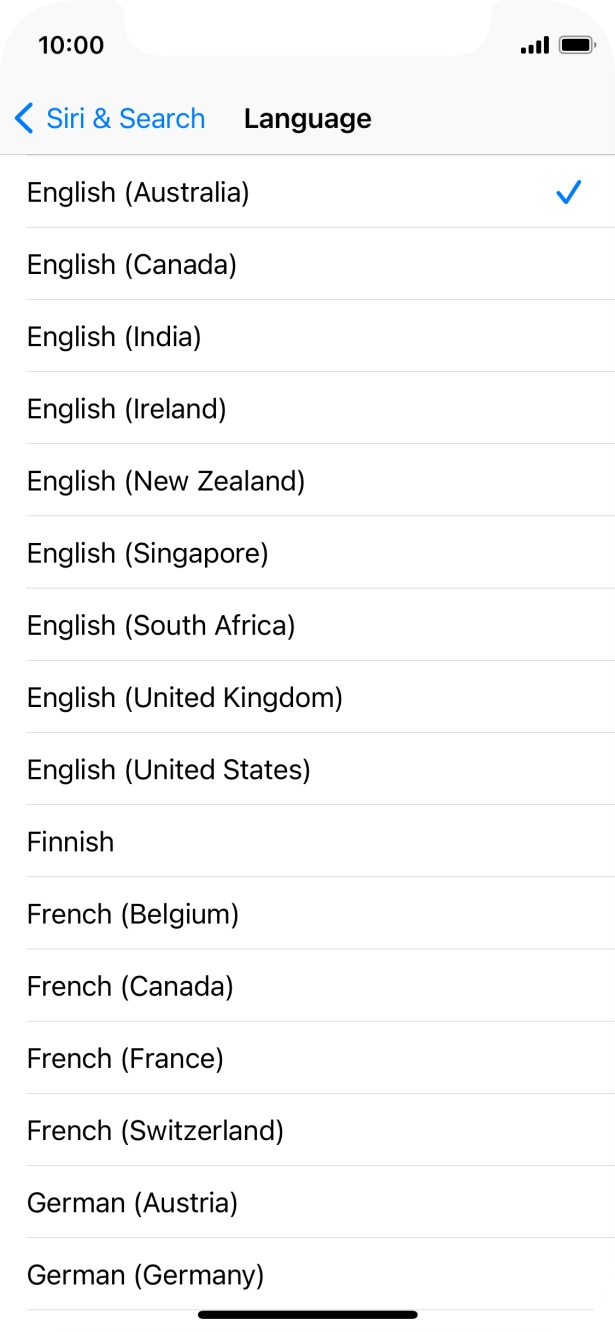 Press the required language.