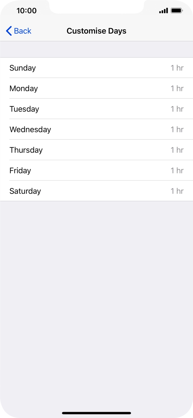 Press the required days.