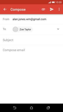 Press Subject and key in a subject for the email.