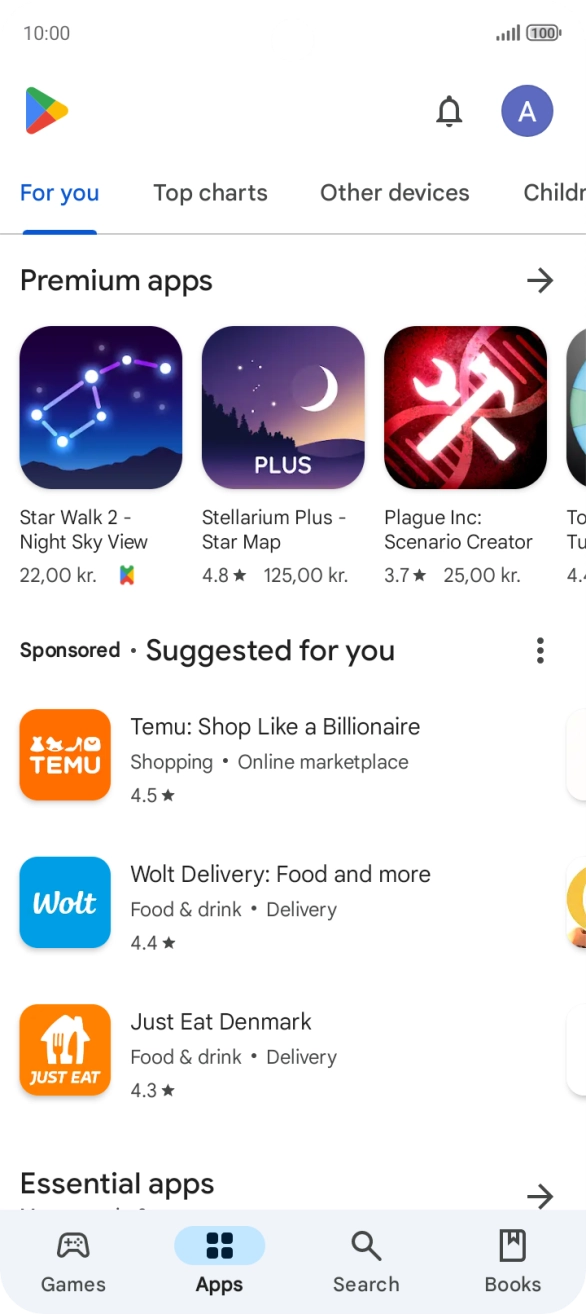 Press the profile icon.