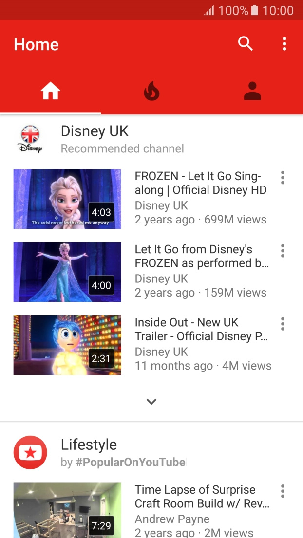 Press the profile icon.