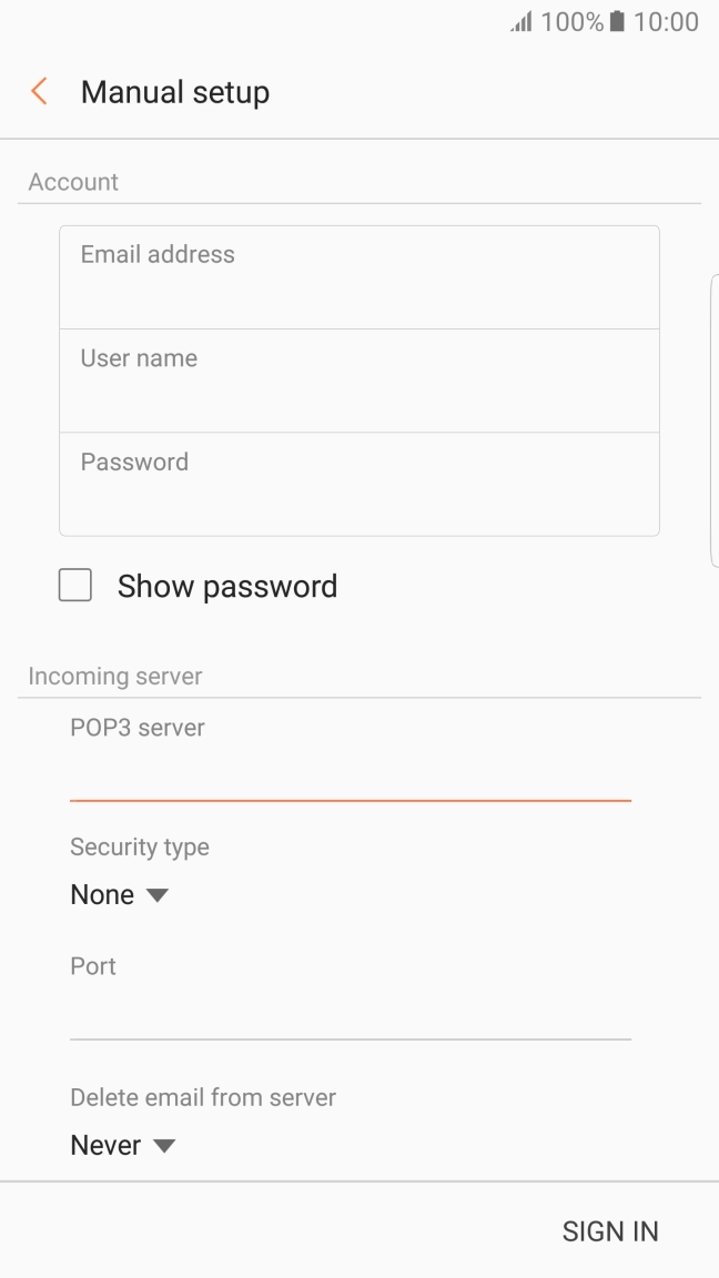 Press the field below 