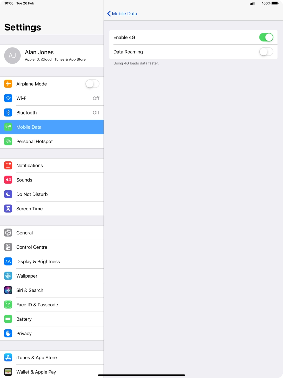 Press the indicator next to 