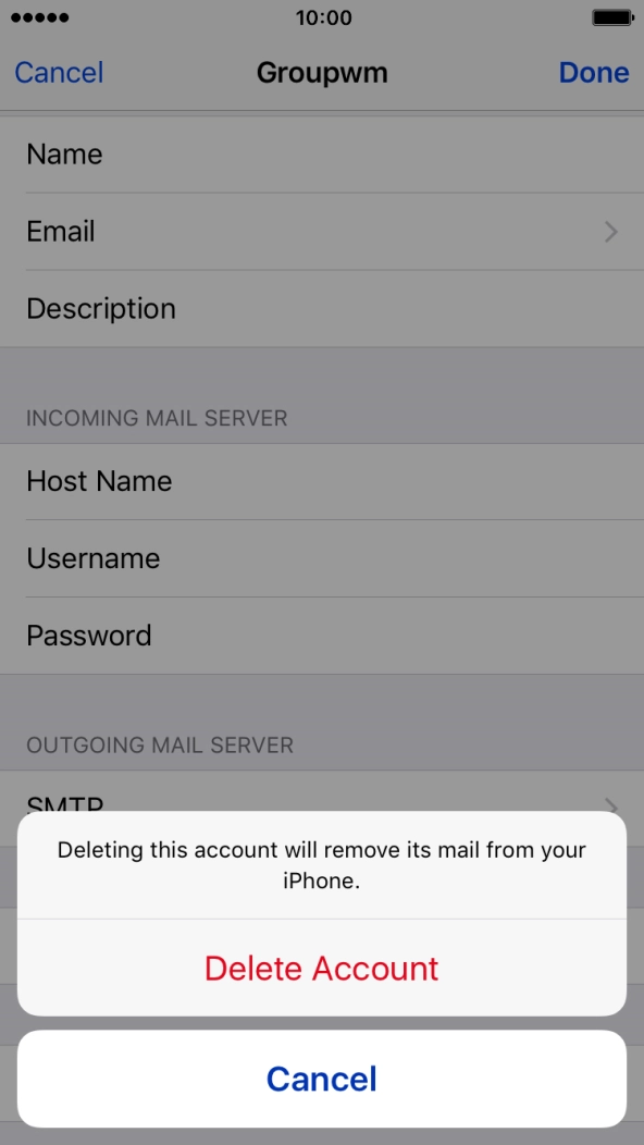 Press Delete Account.
