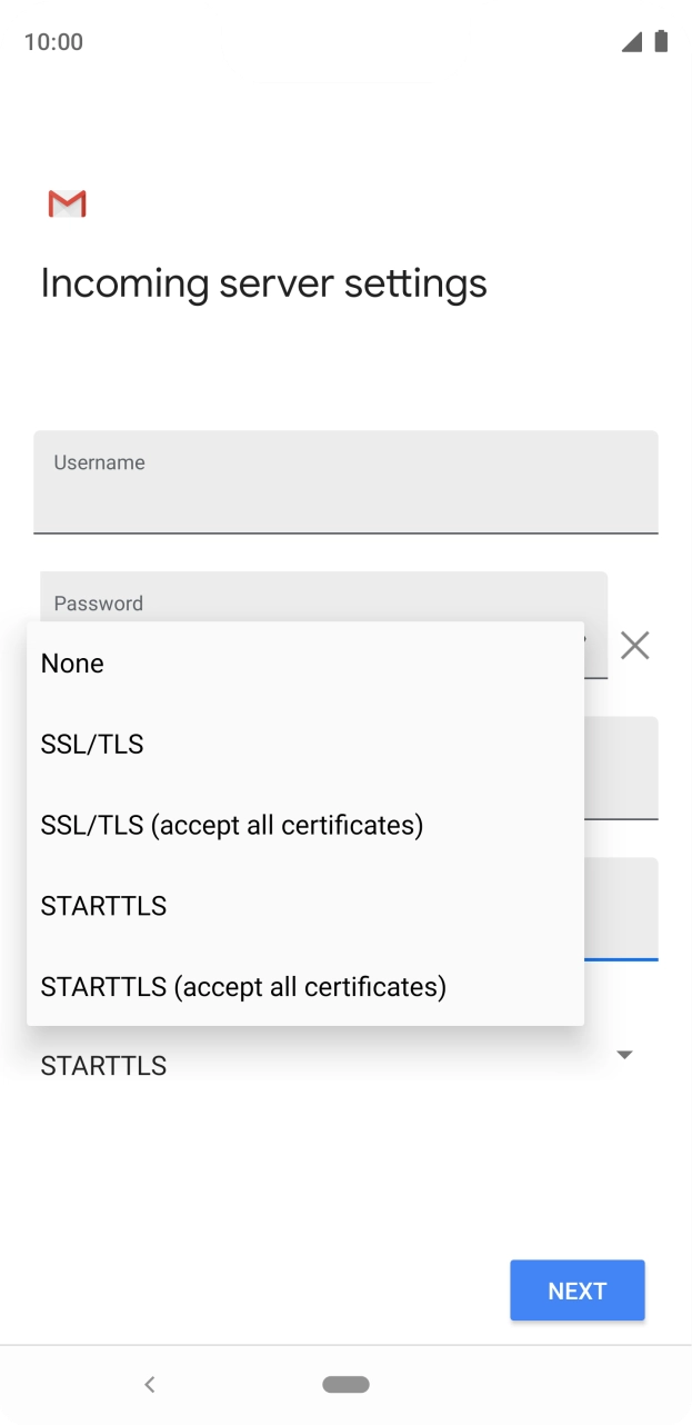 Press SSL/TLS (accept all certificates) to turn on the function. Press SSL/TLS (accept all certificates) to turn on the function.