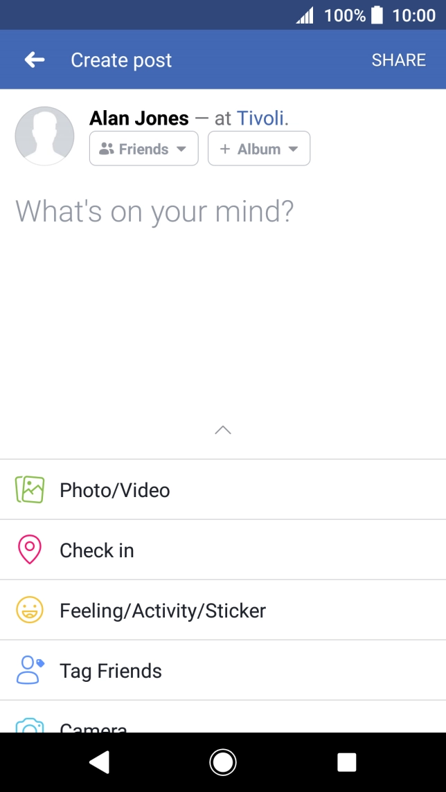 Press the text input field.