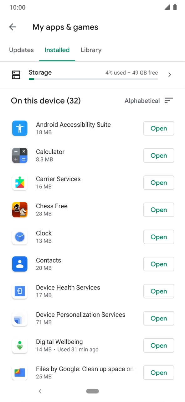 Press the required app.