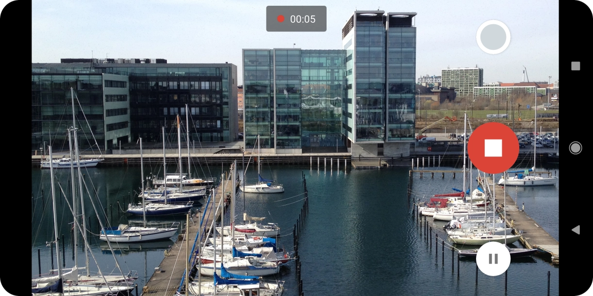 Press the stop icon to stop recording.