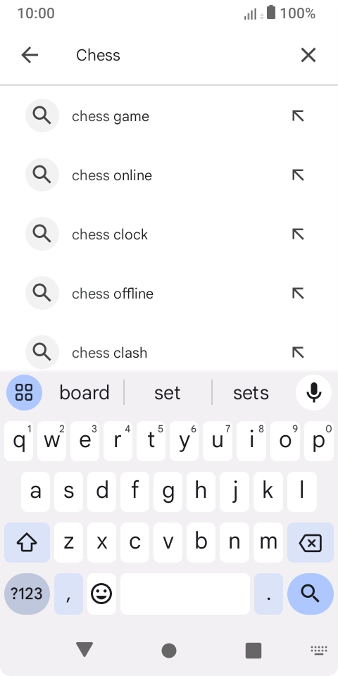 Key in the name or subject of the required app and press the search icon.