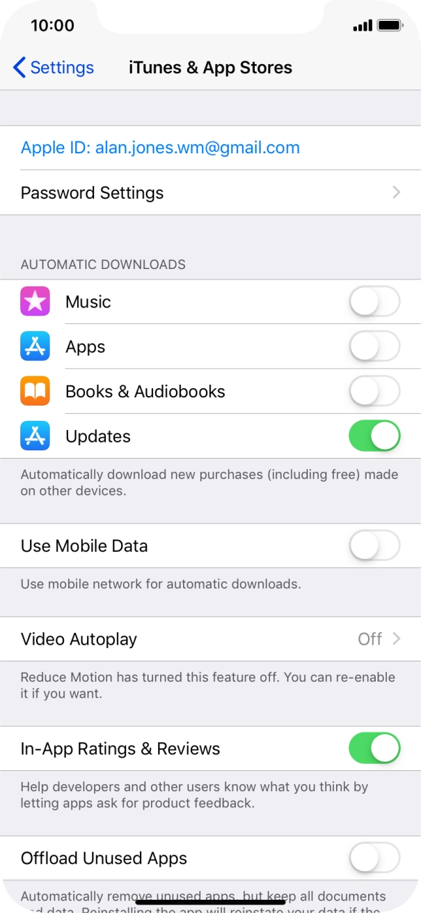 Press the indicator next to the required content type to turn the function on or off. Press the indicator next to the required content type to turn the function on or off.