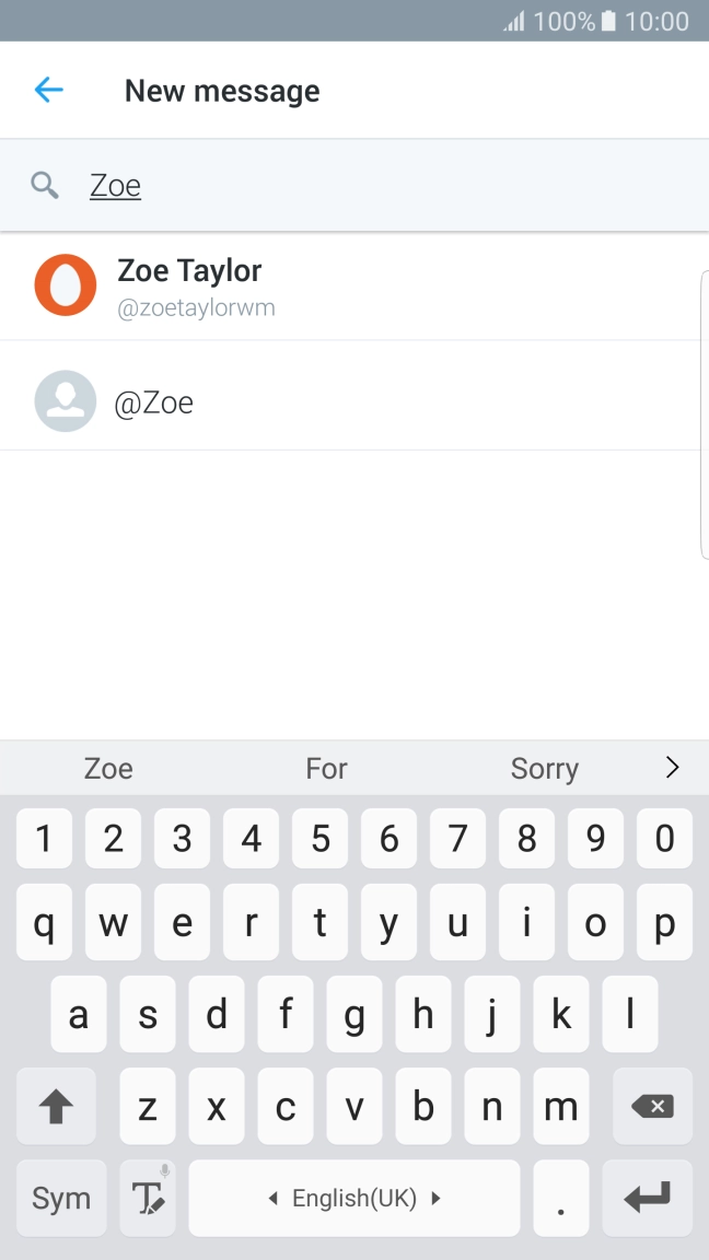 Key in the first letters of the recipient's name and press the required contact.