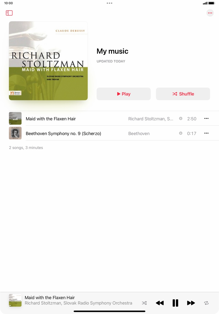 Press the song title.